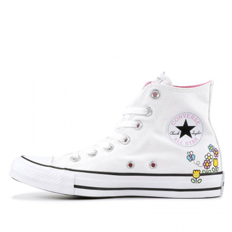 Кеды Converse Hello Kitty белые высокие