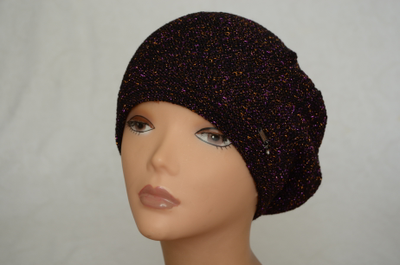 вязаный берет фиолетового цвета для женщин фото беретов Италии Vizio