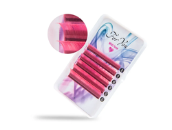 ЦВЕТНЫЕ РЕСНИЦЫ, FOR YOU WITH LOVE, ROSY МИКС 8-13 (6 ЛЕНТ)