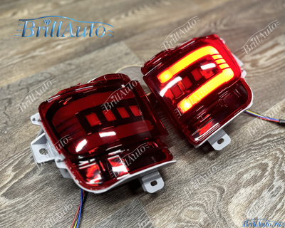 Противотуманки Toyota Land Cruiser 200 бегающие LED красные