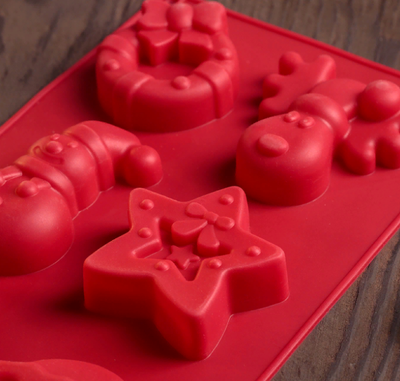 Набор кондитерских принадлежностей "Дед Мороз": форма для кексов силиконовая и лопатка