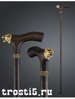 трость с золотым тигром на рукояти и красивым кольцом