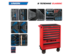 Набор инструментов 173 предмета, "UNION", в красной тележке KING TONY 934-000MR