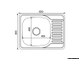 Нержавеющая кухонная мойка врезная MIXLINE 50х65 0,8мм левая правая выпуск 3 1/2 с сифоном глубина 18см