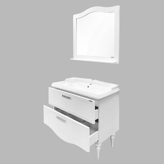 Зеркало "Монако-100" белый глянец