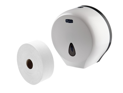 Туалетная бумага в рулонах большой намотки и диспенсеры