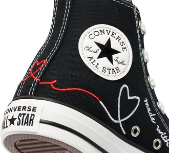 Кеды Converse All Star Valentine's Day черные высокие