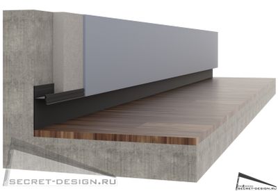 Теневой плинтус анодированный черный