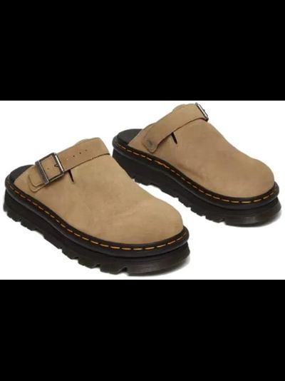 DR.MARTENS ZEBZAG SUEDE SLINGBACK PLATFORM MULE SAVANNAH TAN