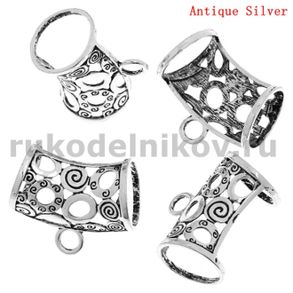 бейл для шарфа "Круги", цвет-античное серебро