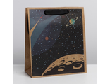 Пакет крафтовый вертикальный «Космос», ML 23 × 27 × 11.5 см