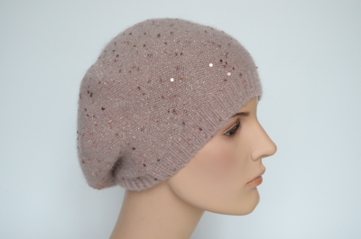 Однослойный тонкий розовый берет Вицио Италия