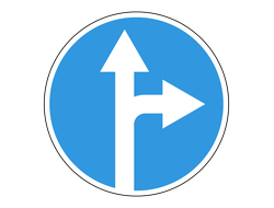 Знак дорожный 4.1.4 Движение прямо или направо