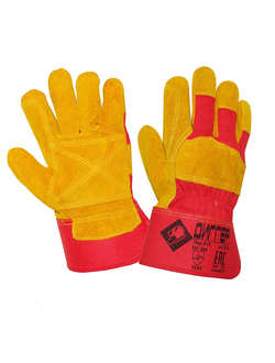 Перчатки ДИГГЕР спилковые комбинированные усиленные желтые