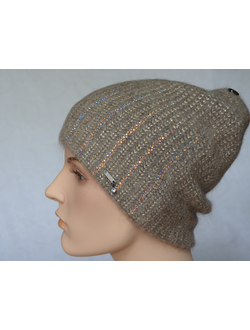 Зимняя шапка с украшениями Vizio Италия 6950 CY ореховая фото