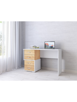 Стол письменный Сити-2 дуб крафт/белый (ТЭКС)