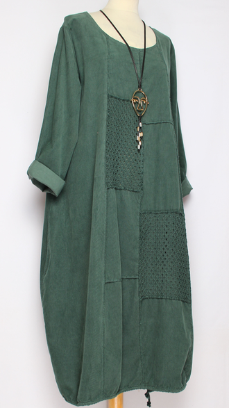 Платье Бохо вельветовое "Сетка трикотажная спинка" горчичное, морская волна, малахит до р.56