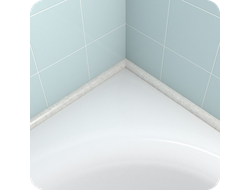 Акриловый плинтус бордюр для ванной BNV ПШ12 12х12 серый прямой монтаж в углу