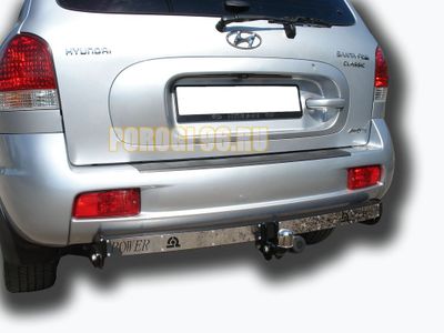 Фаркоп с нержавеющей пластиной Лидер-Плюс для Hyundai Santa Fe Classic 2000-2012
