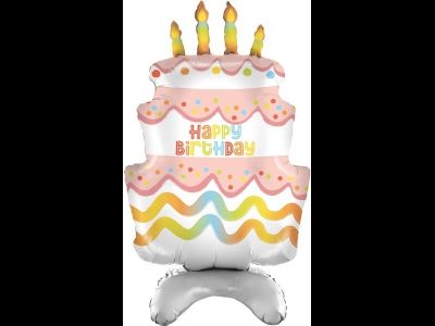 Шар 3D (38''/97 см) Фигура на подставке, Торт на День Рождения