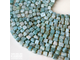 Ларимар кубик фри-форм 4-6,1х4,1-7,2 мм через бисер, цена за нить 19 см