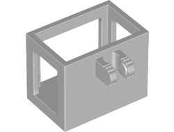 Crane Bucket Lift Basket 2 x 3 x 2 with Locking Hinge Fingers, 7 Teeth, Light Bluish Gray (51858b / 6052224 / 6138584 / 6263497)