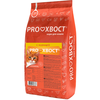 Корм Прохвост для взрослых кошек с курицей 10 кг