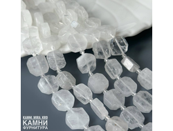 Горный хрусталь крупные плоские округлые прямоугольники 14-16 мм, цена за нить 19 см
