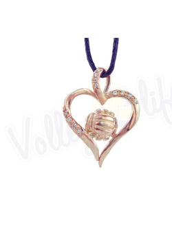 Кулон с позолотой "Love волейбол"