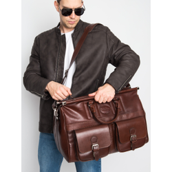 Кожаный саквояж Fabriano premium brown (арт. 4008-53)