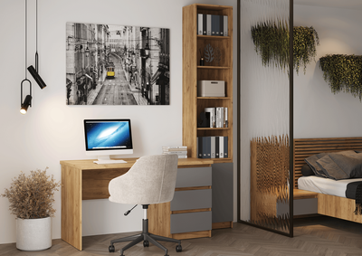 Бостон стол письменный Дуб Крафт золотой/Серый шифер