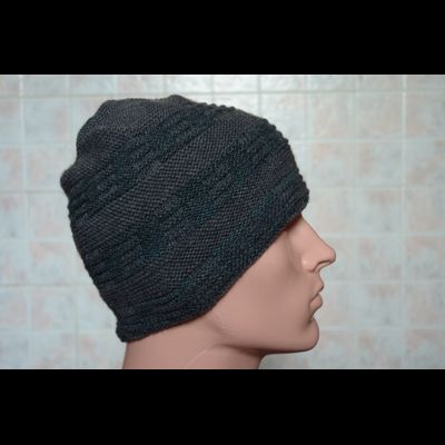 Шапка мужская вязаная зимняя Vizio Италия 5651 темно - серая