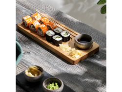 Блюдо для подачи «Роллы и Суши», 300?130?18 мм, массив берёзы