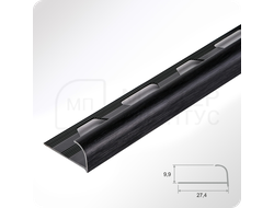 Алюминиевый окантовочный профиль для плитки ПО 10 черный глянец браш