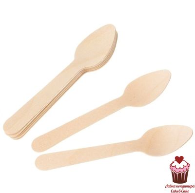 Ложка для мороженого 11см, дерево, 10 ШТУК