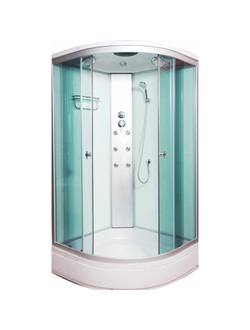 Душевая кабина Водный Мир ВМ-882, Задние стекла белая, передние стекла рефлёные, 100x100x215 см.