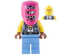 Mechanic - Female, Sand Blue Vest, Medium Blue Legs, Black Helmet, Magenta Welding Visor Mech.Max, n/a (cty1539)