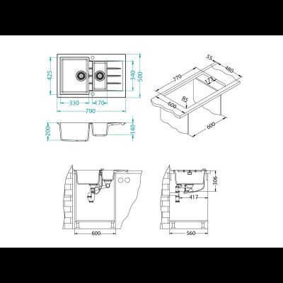 Мойка Alveus Cadit 70 угольный