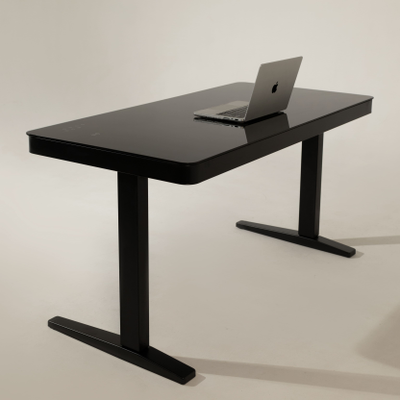 Умный стол 140×70 чёрный | закалённое стекло