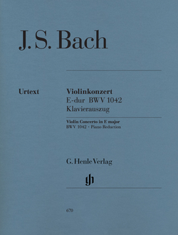 Bach, J.S. Konzert E-dur BWV1042 f?r Violine und Orchester: f?r Violine und Klavier