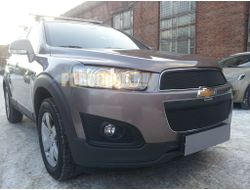 Защита радиатора Chevrolet Captiva 2013- рестайлинг (2 части) black