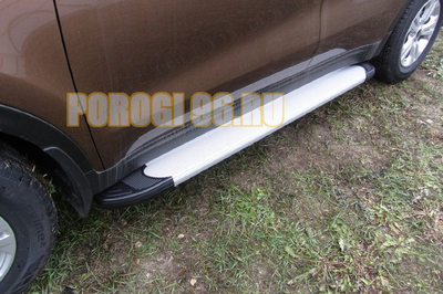 Пороги на Kia Sportage (2018-2021) Optima Silver