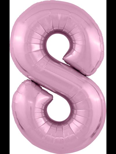 Шар цифра 8 розовая
