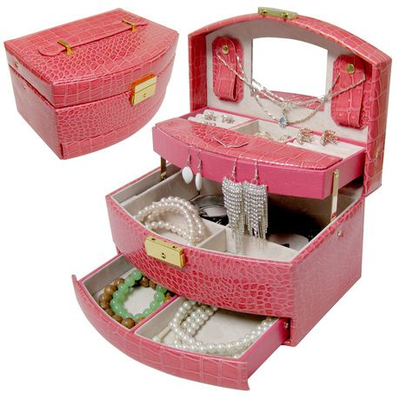 Шкатулка для ювелирных изделий,  22,5 х 16 х 13,5 см (7 цветов)