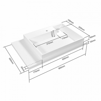 Раковина над стиральной машиной Юпитер 80х50 с напольной тумбой Санта Марс 19 L