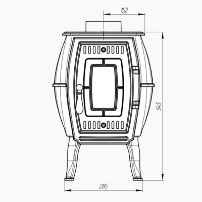 Печь отопительно-варочная Бахтинка черная до 100 м3