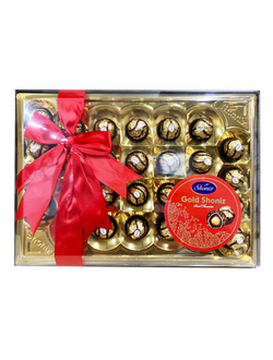 НАБОР КОНФЕТ ШОНИЗ ГОЛД (FERRERO) В ПРОЗРАЧНОЙ ПЛАСТИКОВОЙ УПАКОВКЕ, ТОРГОВОЙ МАРКИ "SHONIZ"