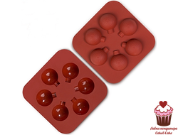Форма силиконовая для шоколада Шар новогодний, 6 ячеек