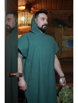 Туника с капюшоном из крапивы для банного мастера  Дар Земли