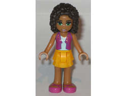 Friends Andrea - Bright Light Orange Layered Skirt, Magenta Vest Top, n/a (frnd176)